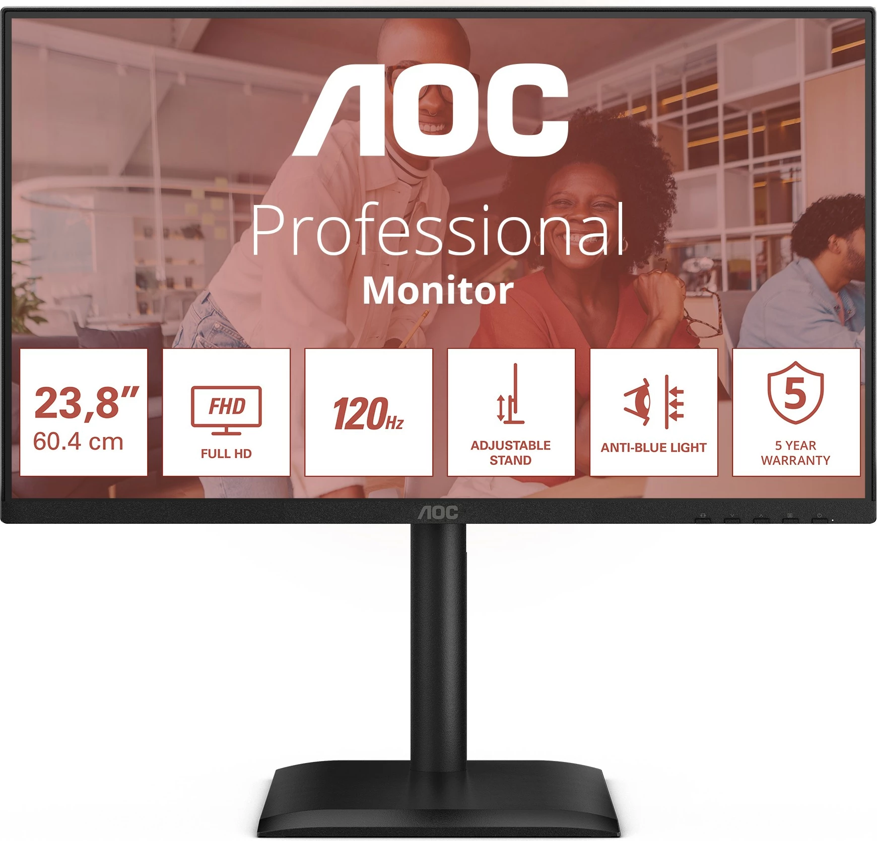 Monitor 23,8'' HDMI, DisplayPort, USB‑C AOC 24E4CV, črn