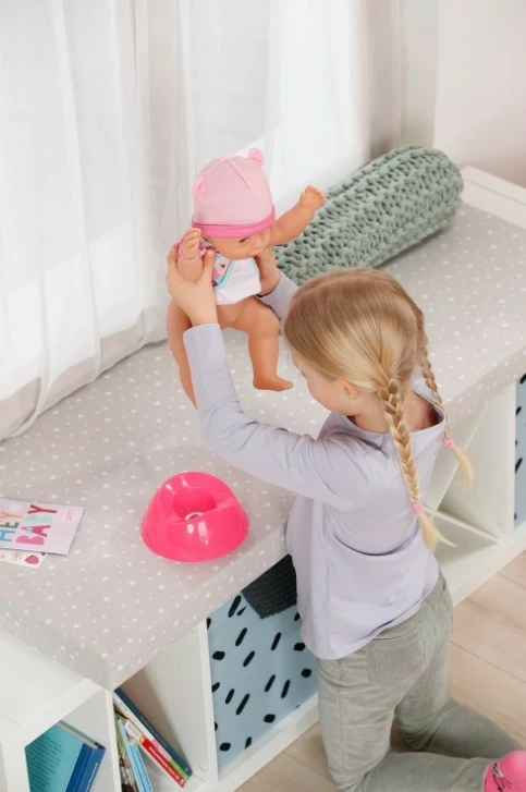 Interaktivna lutka Baby Born Emma, Zapf, 43 cm, z 10 dodatki, rožnata