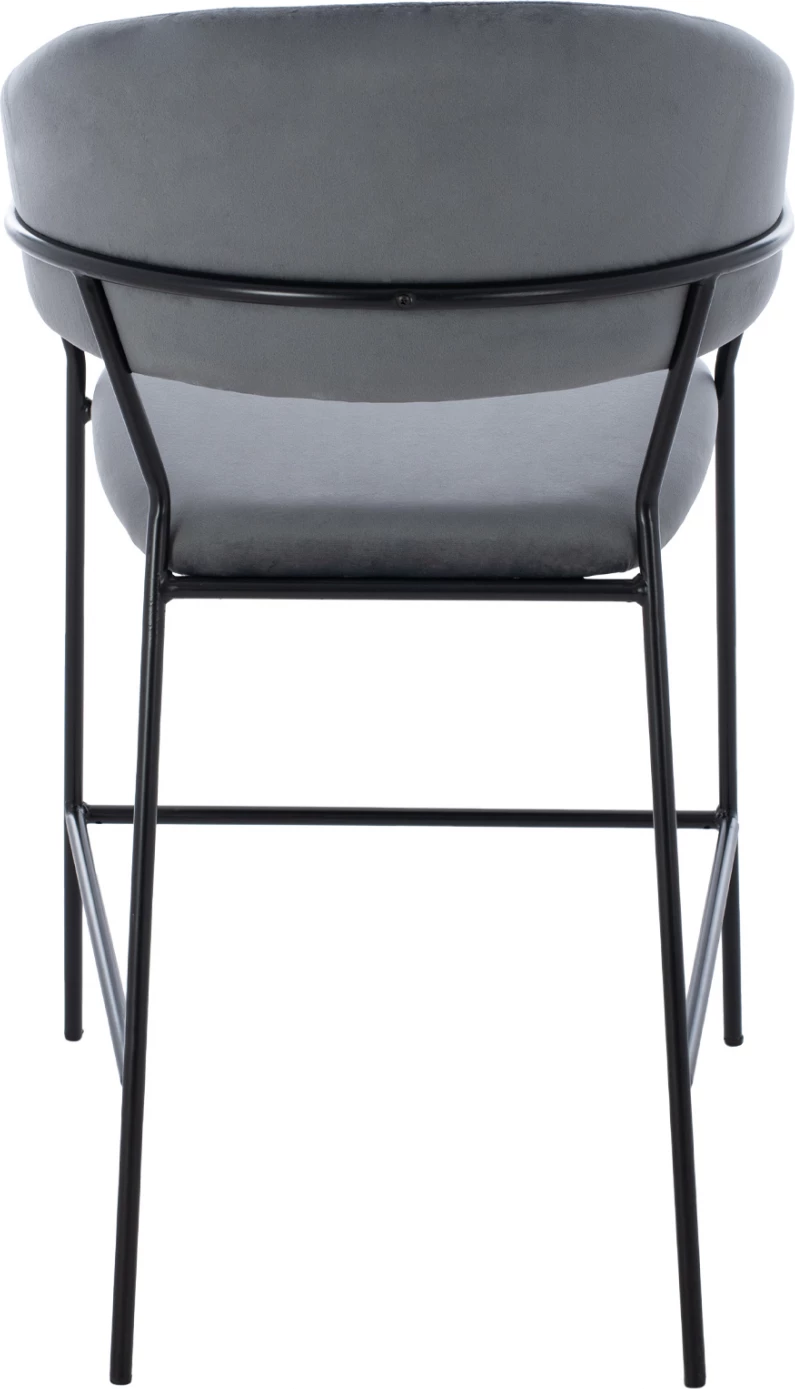 Srednje visok stol HM8734.01 sivo žamet s črnim okvirjem 60x55x100Y cm, set 2 kosov