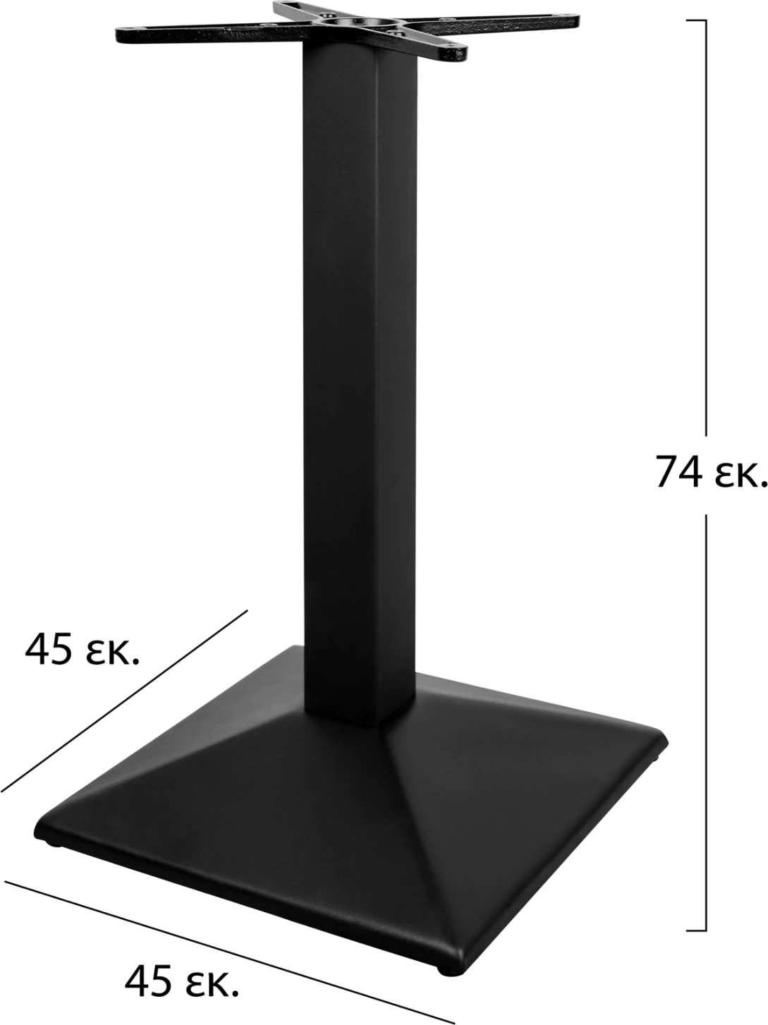 Kovinska osnova 45x45x74 piramida črna FH408