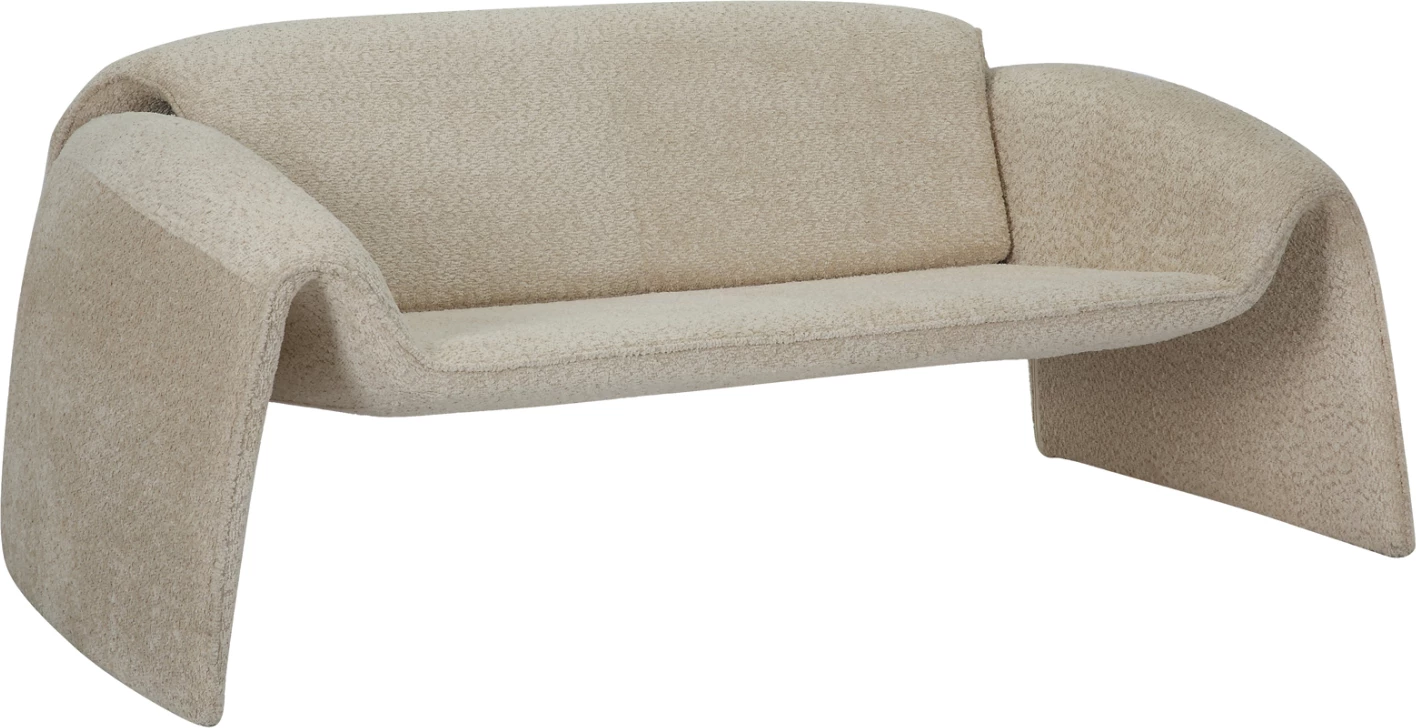 Dvosedežna zofa TREK FH9680.03 kovinski okvir-bež bouclé tkanina 160x80x63H cm