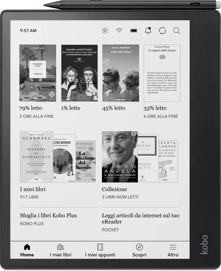 Elektronski bralnik Rakuten Kobo Elipsa 2E, na dotik, 32 GB, Wi‑Fi, črn