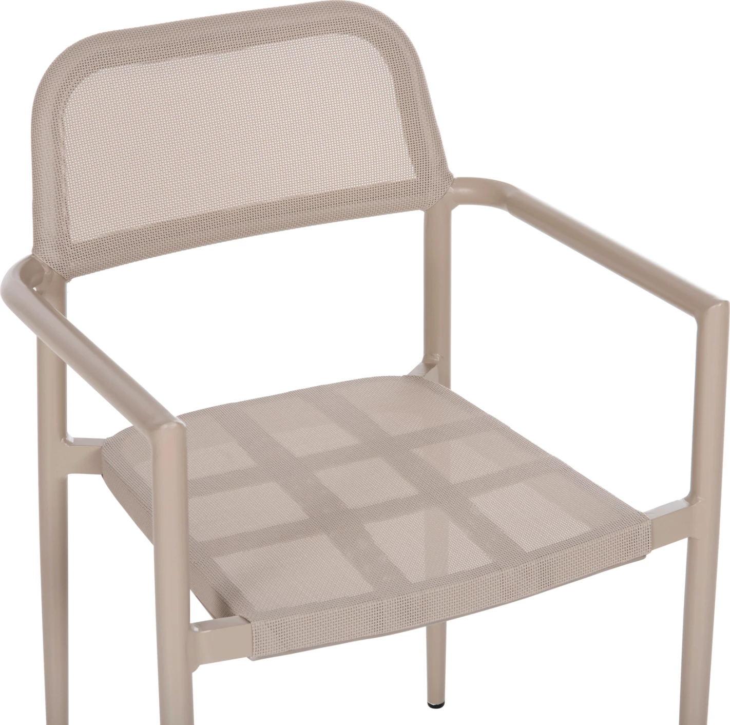 Aluminijasti naslanjač RONNY FH5998.03 s šampanjskim okvirjem in tekstilenom 53x51x80H cm