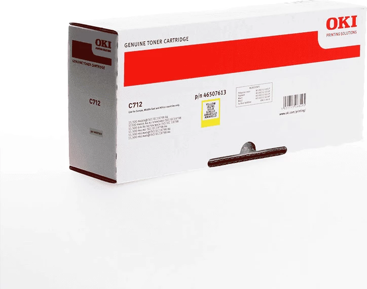 Toner kartuša, OKI 46507613, standard, rumena, zmogljivost ~11.500 strani