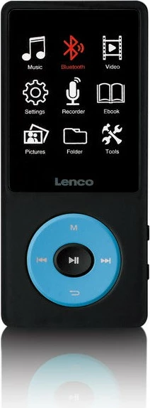 MP4 predvajalnik, 256 GB, Bluetooth, črn/moder — Lenco Xemio-860BU