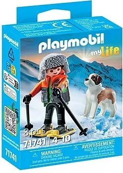 Komplet igrač s deskarjem na snegu in bernardinskim psom, 8 delov - Playmobil My Life 71741