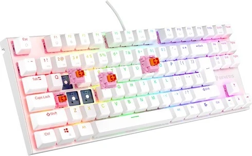 Mehanska tipkovnica Genesis Thor 303 TKL RGB, Outemu Peach Silent, bela