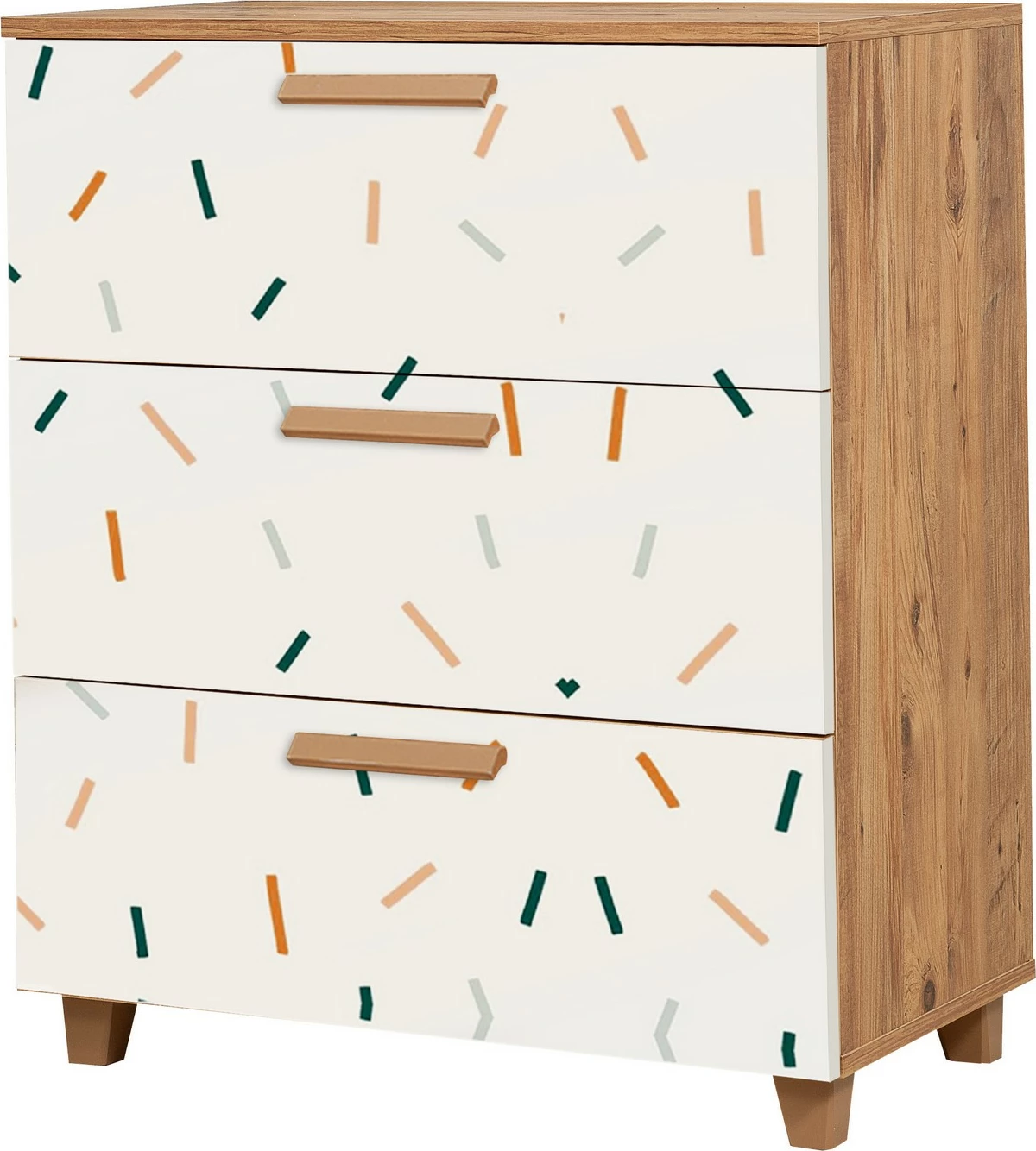 Moderna komoda Skye Decor, linija Leva Gravis, barva Atlantic Pine in bela