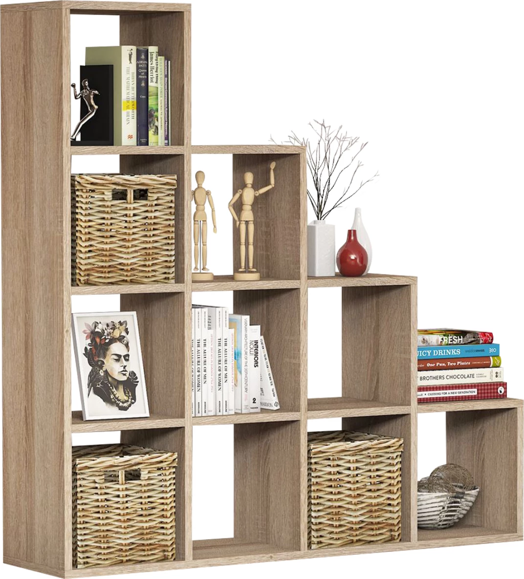 Knjižna polica iz melamina v barvi sonoma 120x30x123,6 cm FH9238.12