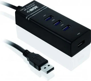 Razdelilec USB iBox IUH3FB, 5000 Mbit/s, črn