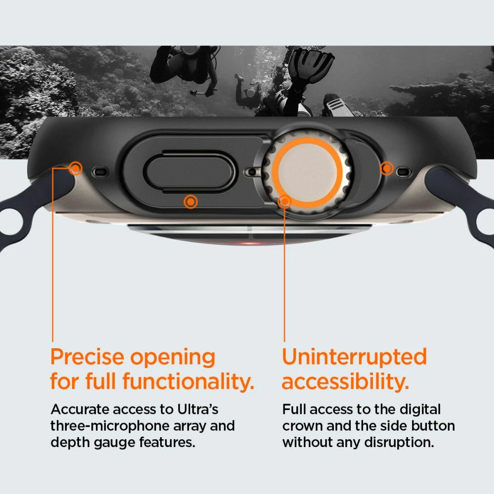 Ovitek za Apple Watch Ultra 49 mm Spigen Thin Fit, črn