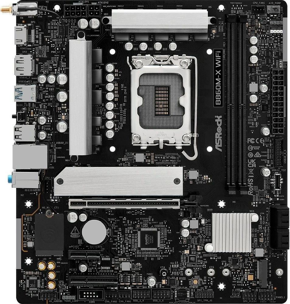 Plošča ASRock B860M-X WiFi, micro ATX, Socket 1851, 128 GB, črna