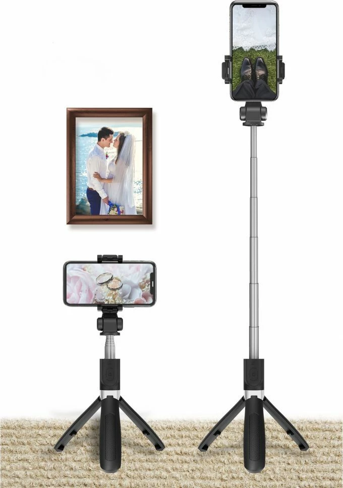 Selfie palica s trinožnikom, Bluetooth, za pametni telefon, 70 cm, črna Tech-Protect L01S