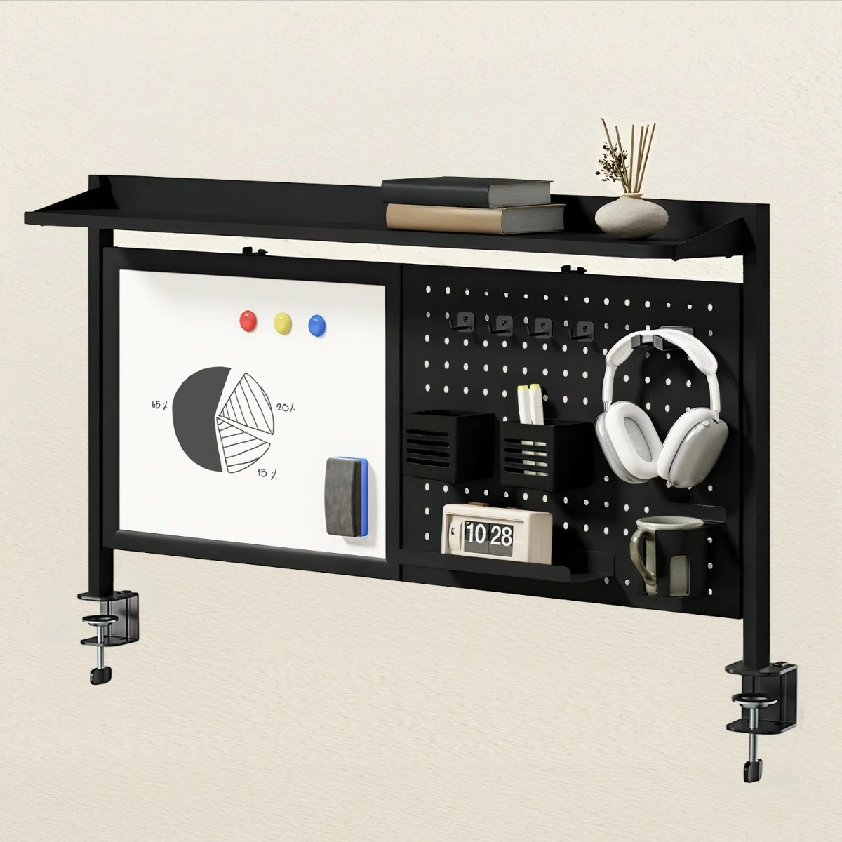 Razdelilec za mizo z dodatki Ergo Office ER-301B, črn