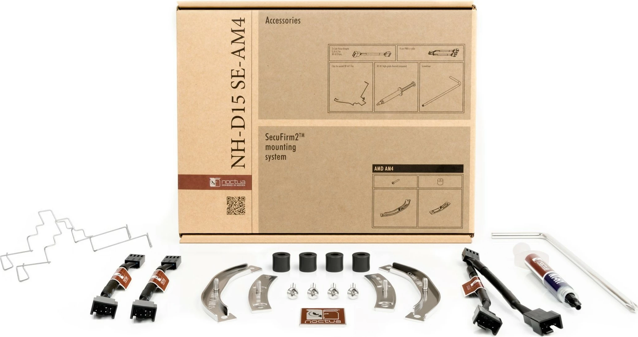 Napredno hlajenje procesorja Noctua NH-D15 SE-AM4, 2 ventilatorja, za Socket AM4, bež/rjave