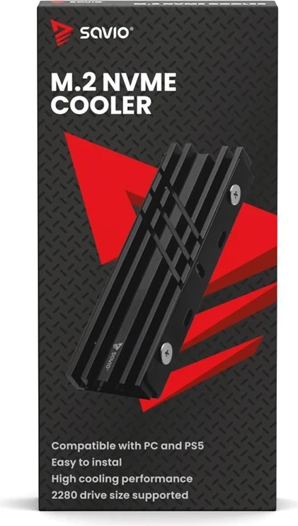 Hlajenje za M.2 NVME 2280, SAVIO AK-60, črno