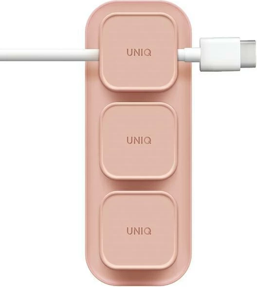 Magnetni organizator kablov z osnovo, 3 kosa, roza UNIQ Pod Mag