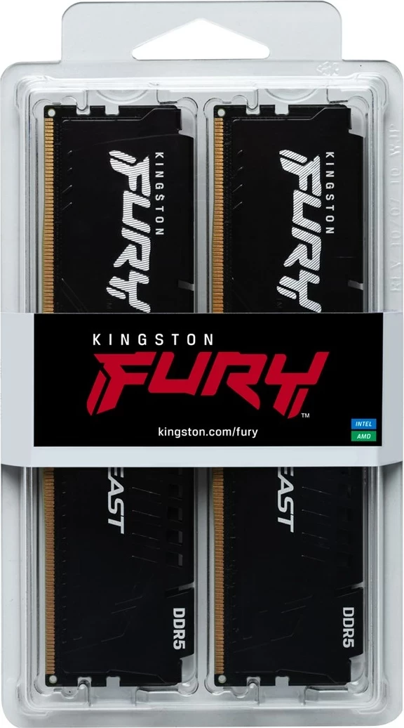 RAM pomnilnik Kingston FURY Beast, 64GB (2x32GB), DDR5, 5200MT/s, CL36, črn