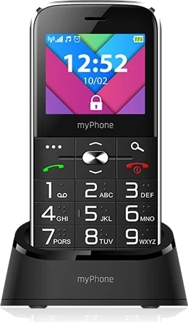 Osnovni mobilni telefon myPhone Halo C, s tipkovnico in dvema SIM karticama, črn