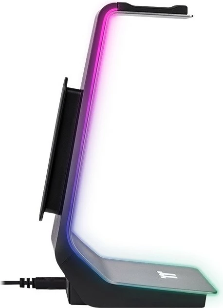 Držalo za slušalke Thermaltake ARGENT HS1 RGB, aluminij, 2x USB, večbarvna osvetlitev, črno/sivo