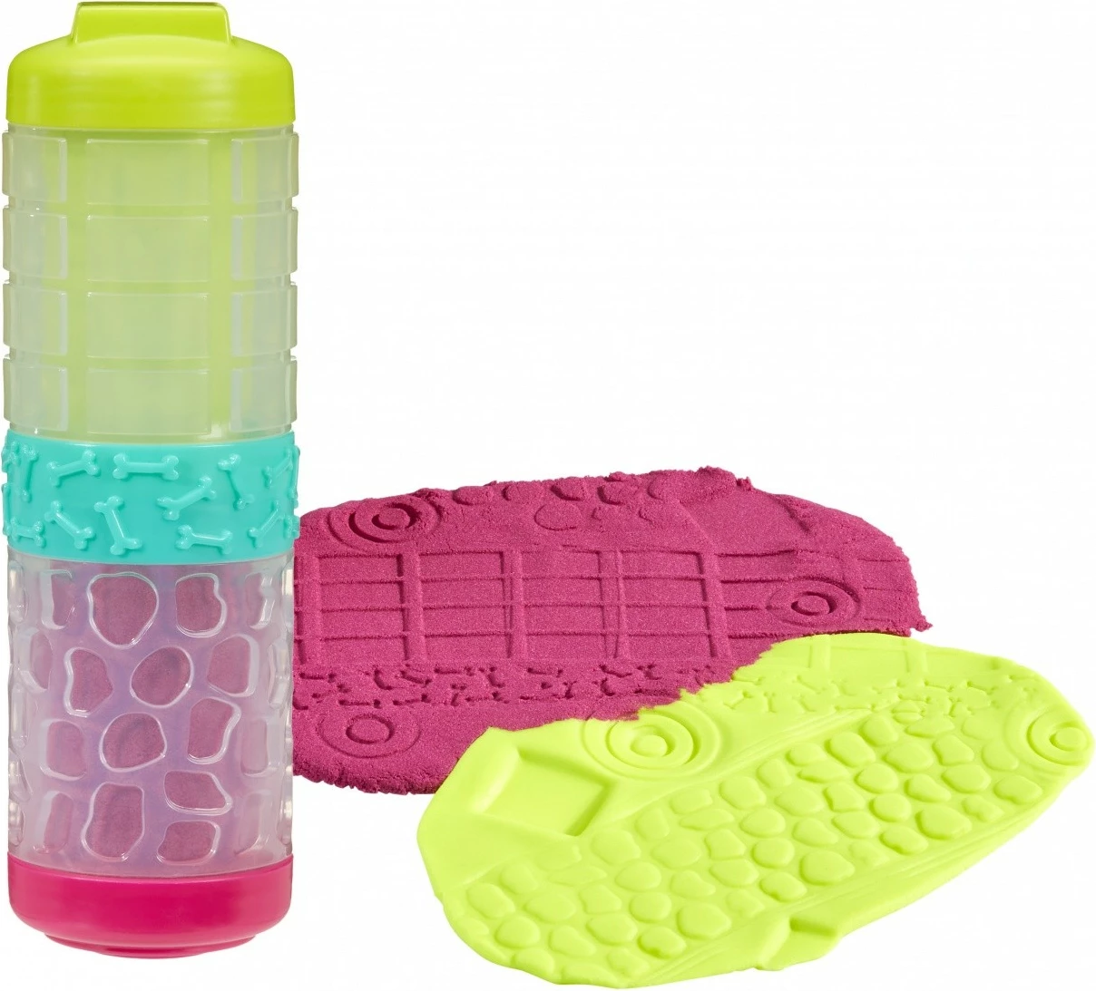 Set kinetične modelirne mase in peska MGA Wonder Factory Never Dry, limeta in rožnata