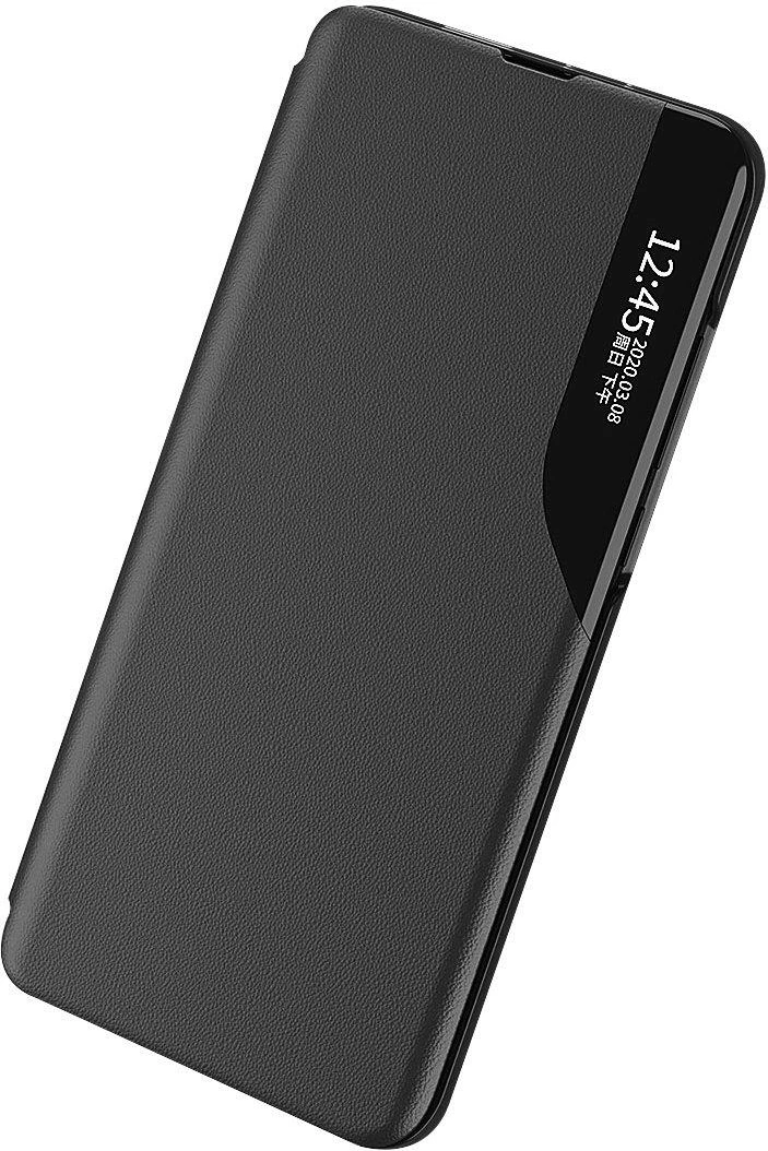 Etui za Samsung Galaxy A73 Hurtel Eco Leather View, pokrov in stojalo, rdeč