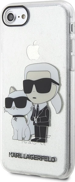 Transparenten ovitek za telefon z bleščicami Karl & Choupette, Karl Lagerfeld KLHCI8HNKCTGT za iPhone 7/8/SE 2020/SE 2022