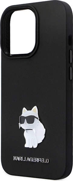 Ovitek s črno silikonsko ploščico Choupette Karl Lagerfeld KLHCP14XSMHCNPK za iPhone 14 Pro Max 6,7"