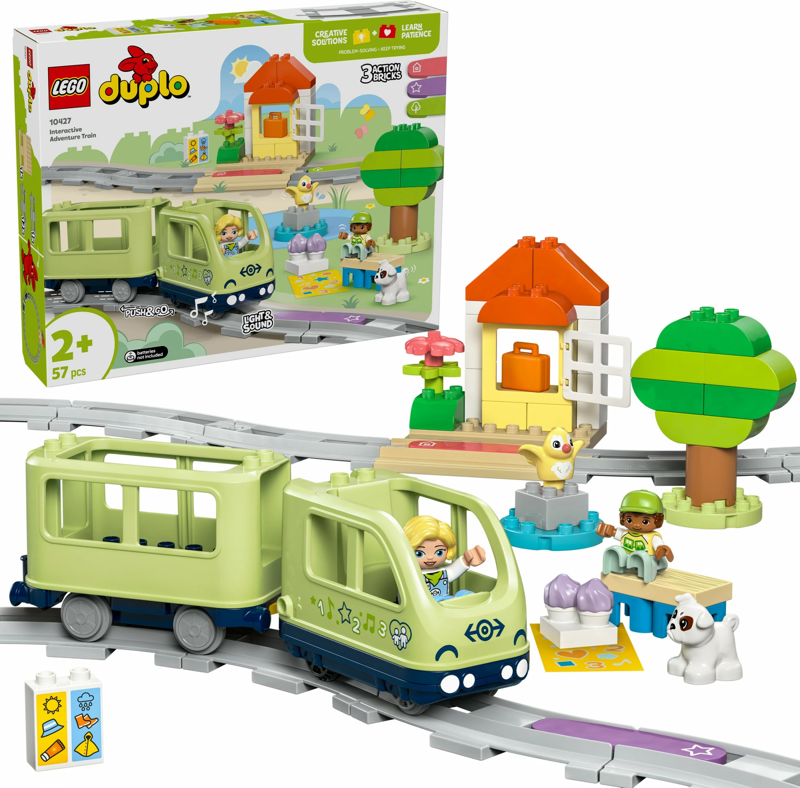 Interaktivni gradbeni set, vlak LEGO DUPLO 10427, 57 kosov, večbarven