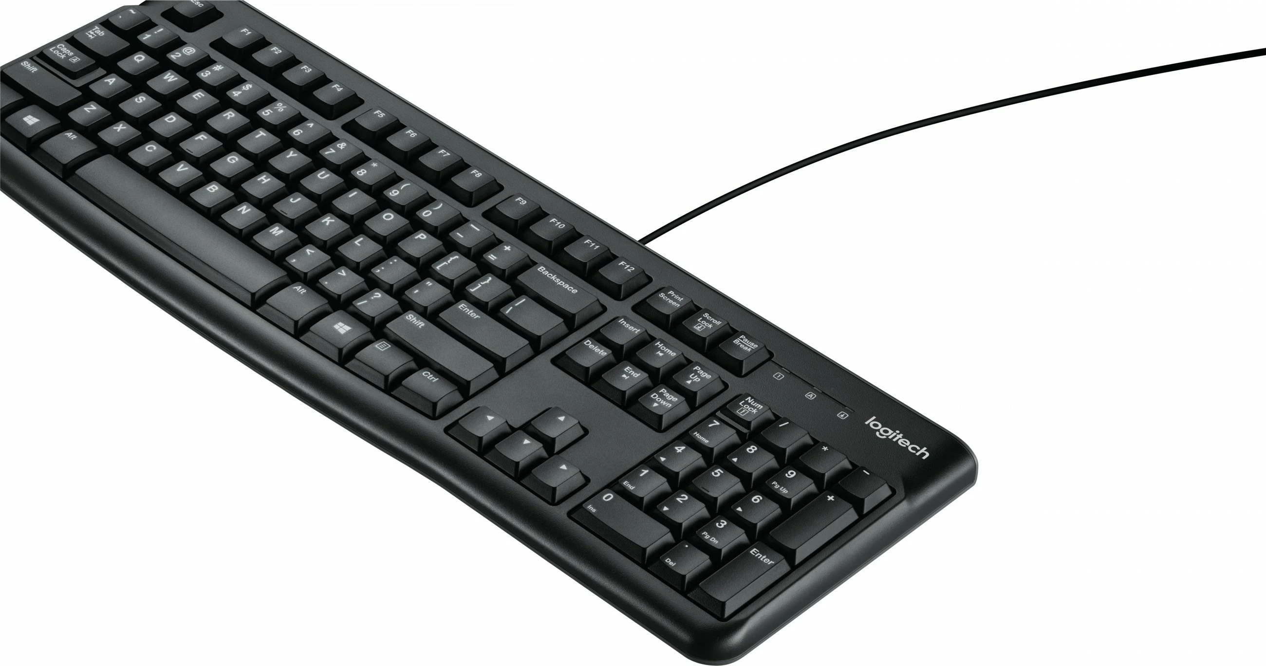Polna tipkovnica Logitech K120 za poslovno rabo, žična, USB, AZERTY, črna