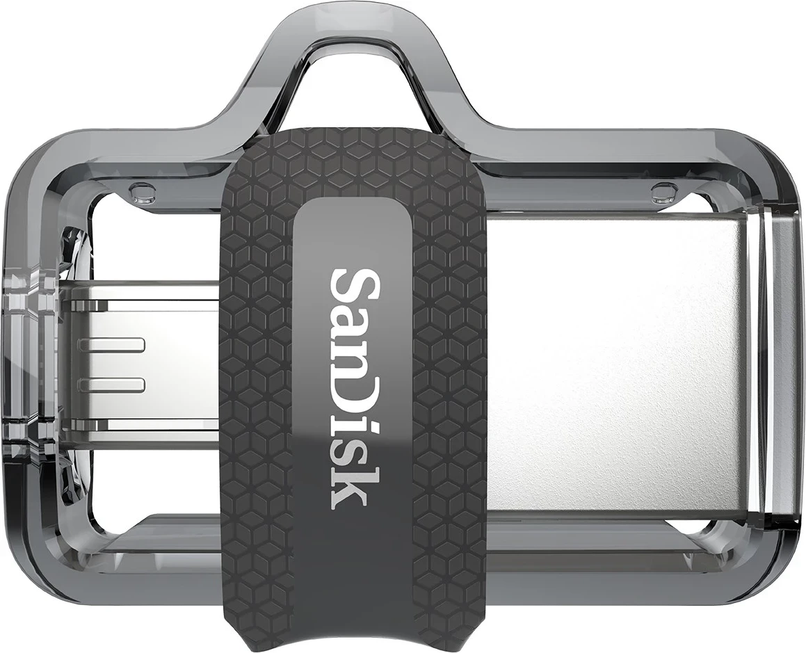 USB-pomnilnik 64 GB, SanDisk Ultra Dual m3.0, USB Type-A / Micro-USB 3.2 Gen 1, črn/srebrn/prosojen