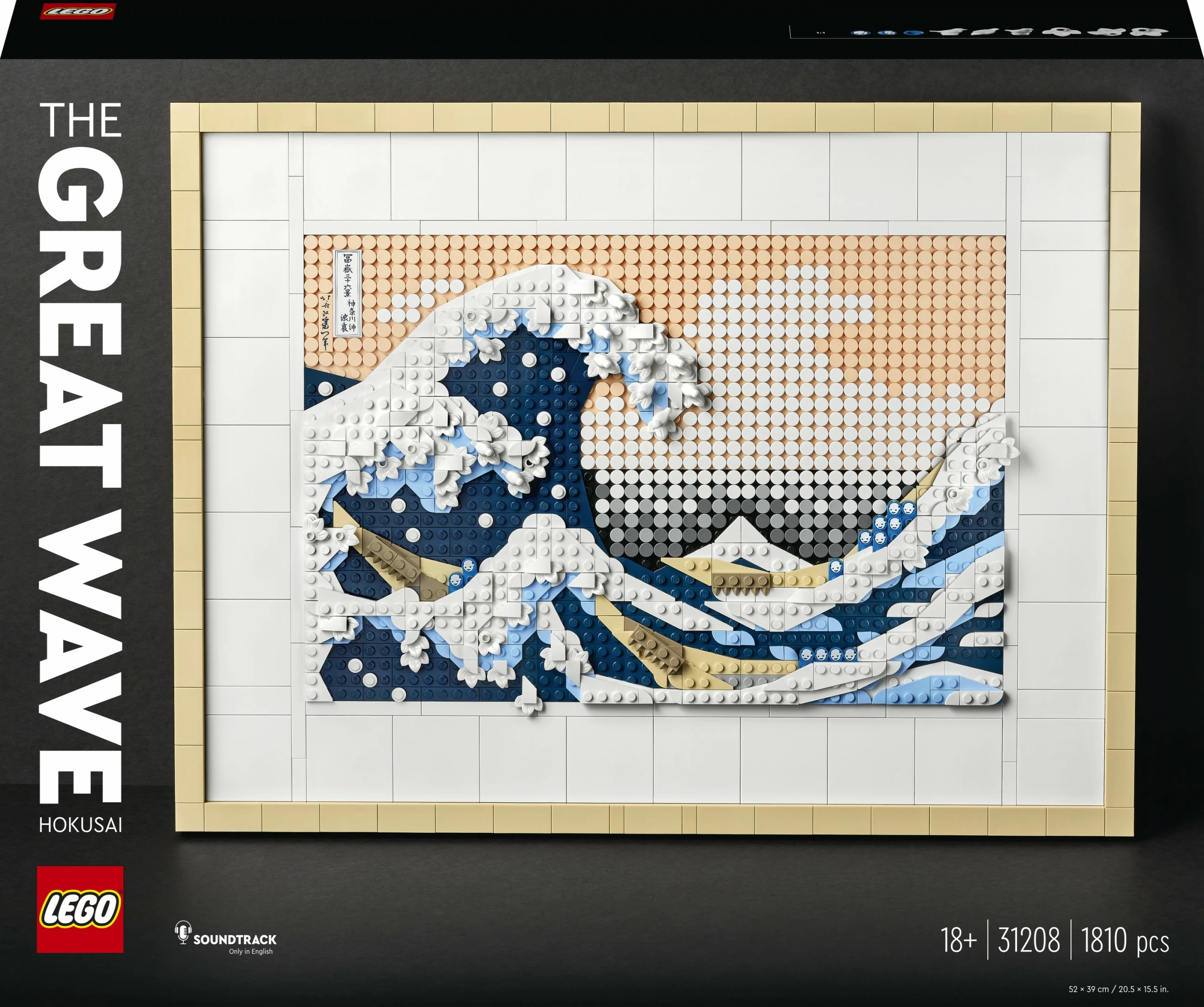 Reprodukcija umetnine The Great Wave Hokusai, set LEGO Art, 1810 kosov, večbarvno
