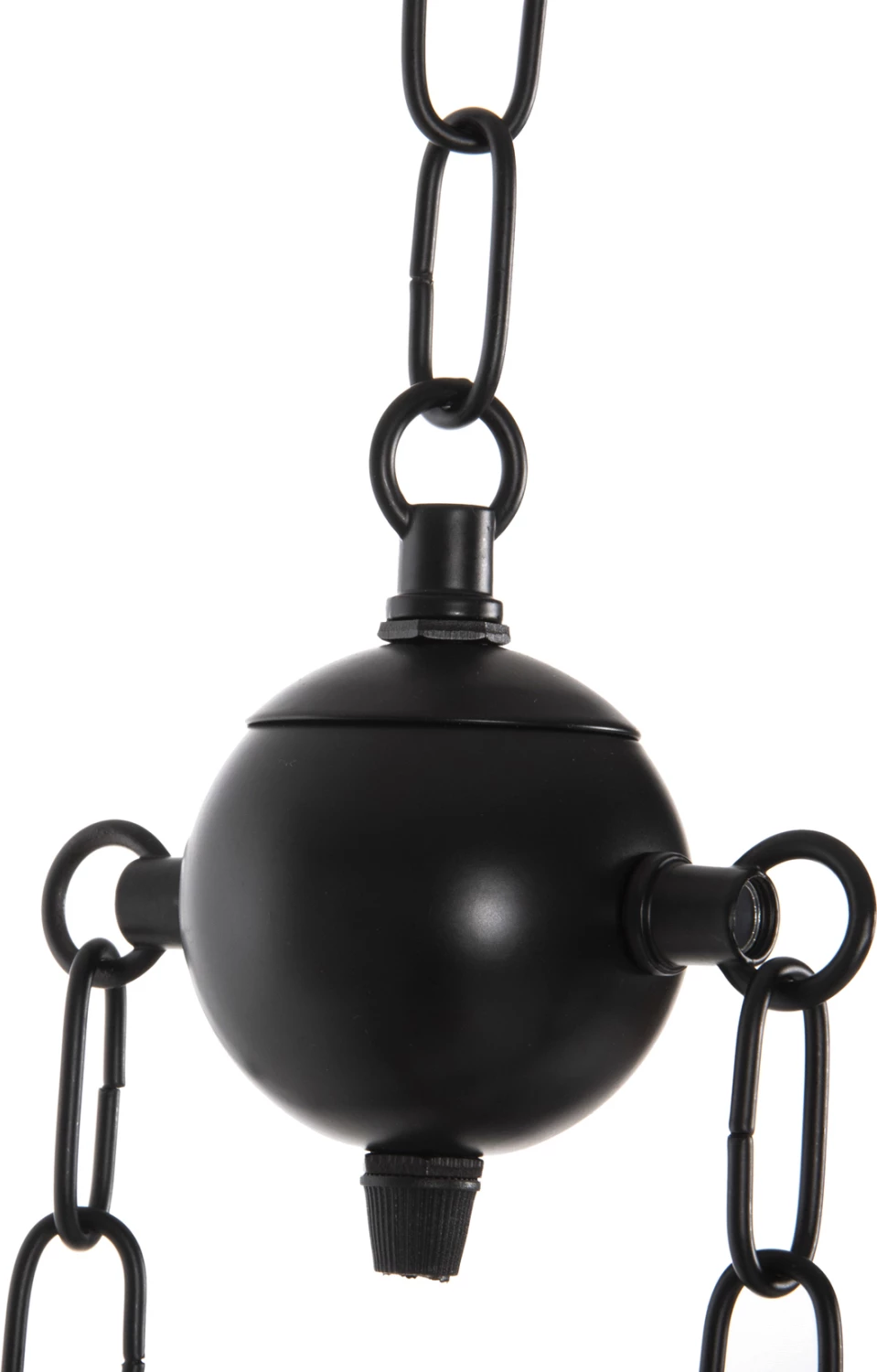 Stropna viseča svetilka s 6 lučmi FH4118 lesena riba-črna kovina-steklo 95x35x116H cm