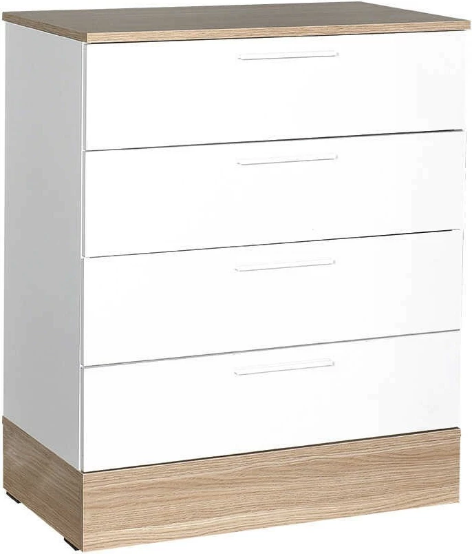 Komoda, hrast in bela, 5 predalov Hanah Home Sfn-840-Mb-1
