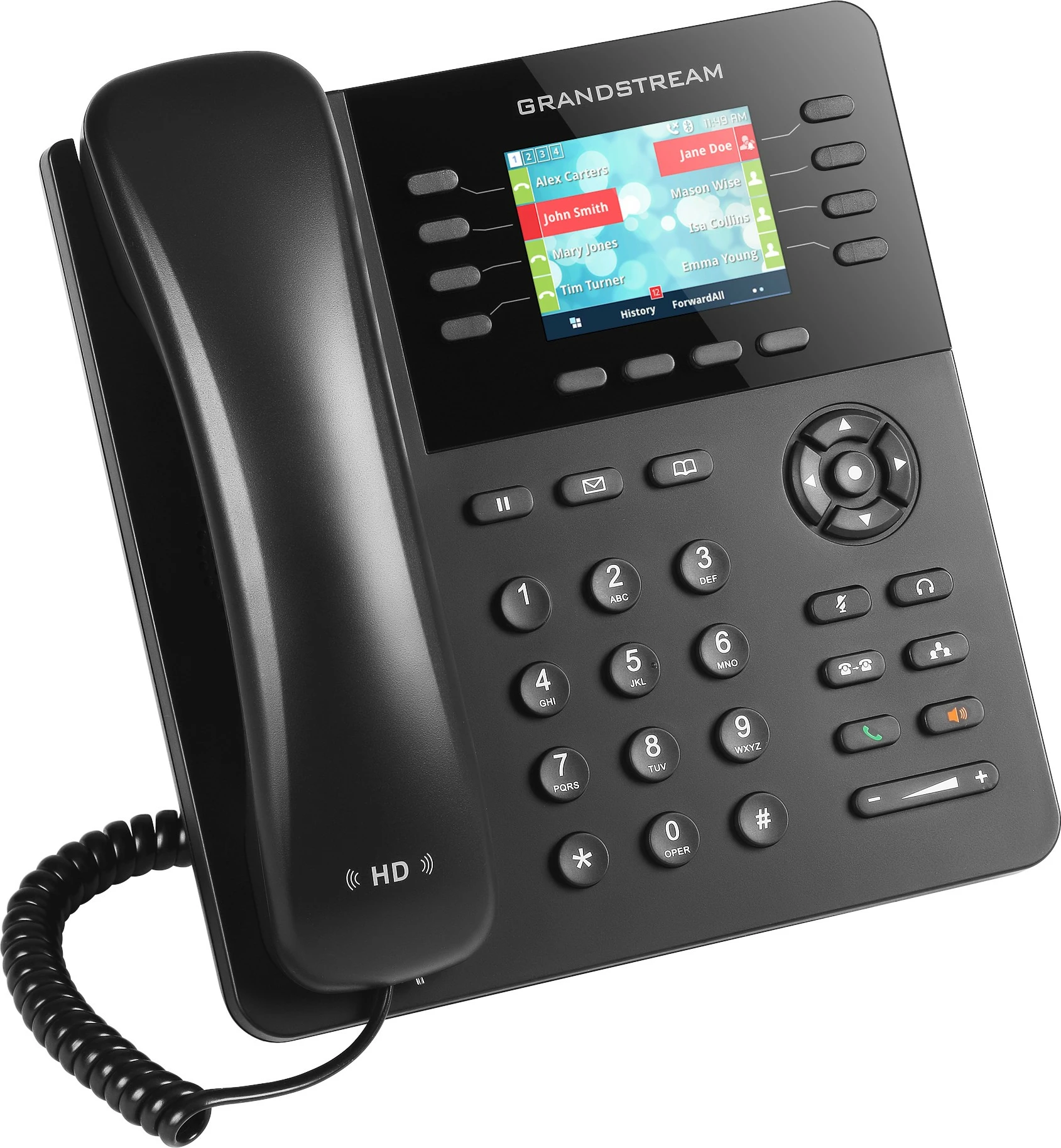 IP telefon, 8 linij, 2000 stikov, črn Grandstream GXP2135