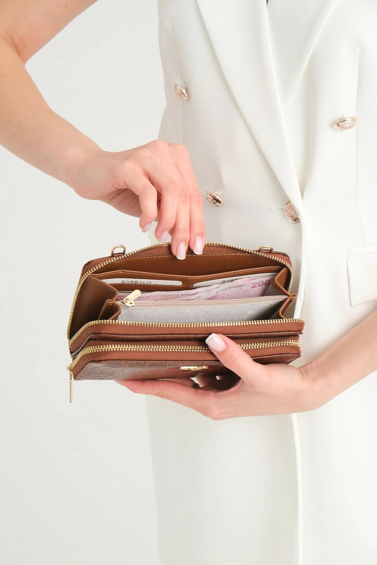 Denarnica za ženske, PU usnje, tan, Zoozie Bags Lizard