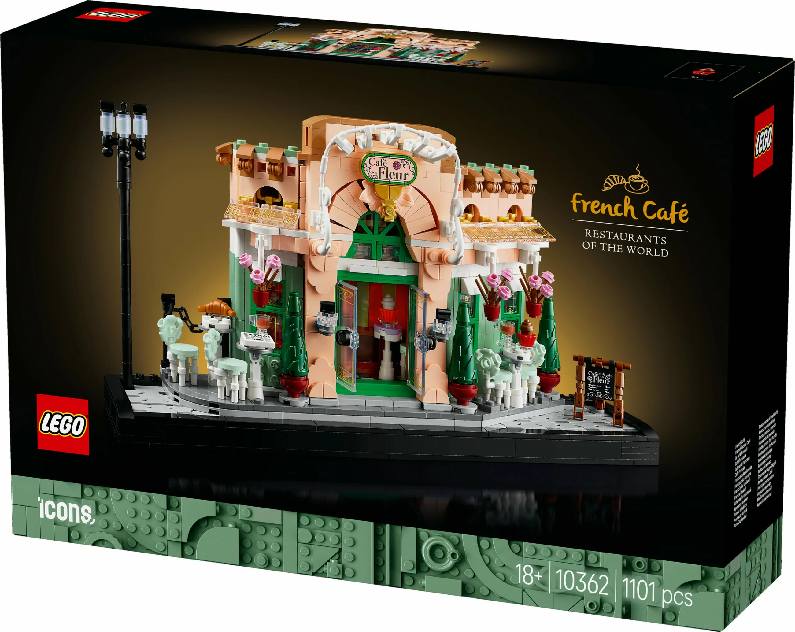 Model podrobne francoske kavarne LEGO French Café, 1101 kosov, plastika, večbarven