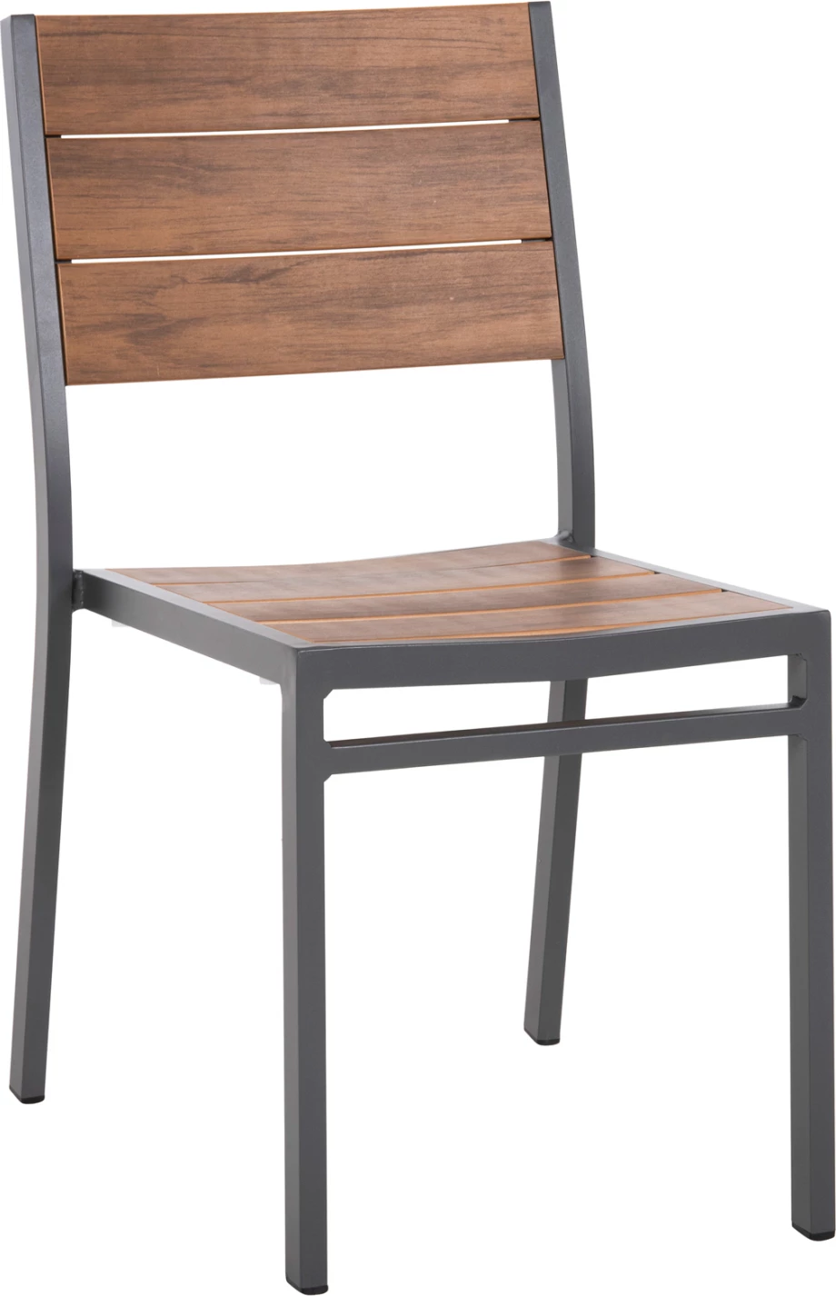 Aluminijast stol SAGA FH6063.02, temno siv, s polywood, 46x52x86H cm