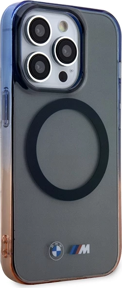 Ovitek Gradient Bumper MagSafe za iPhone 14 Pro 6.1, BMW, siv/oranžen/moder