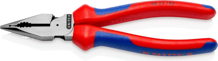 Klešče z ozkim koncem Knipex, 22 mm, rdeče/modri ročaji