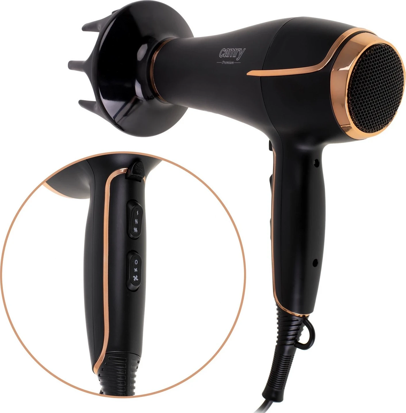 Sušilnik za lase Camry CR 2255, 1800 W, črn