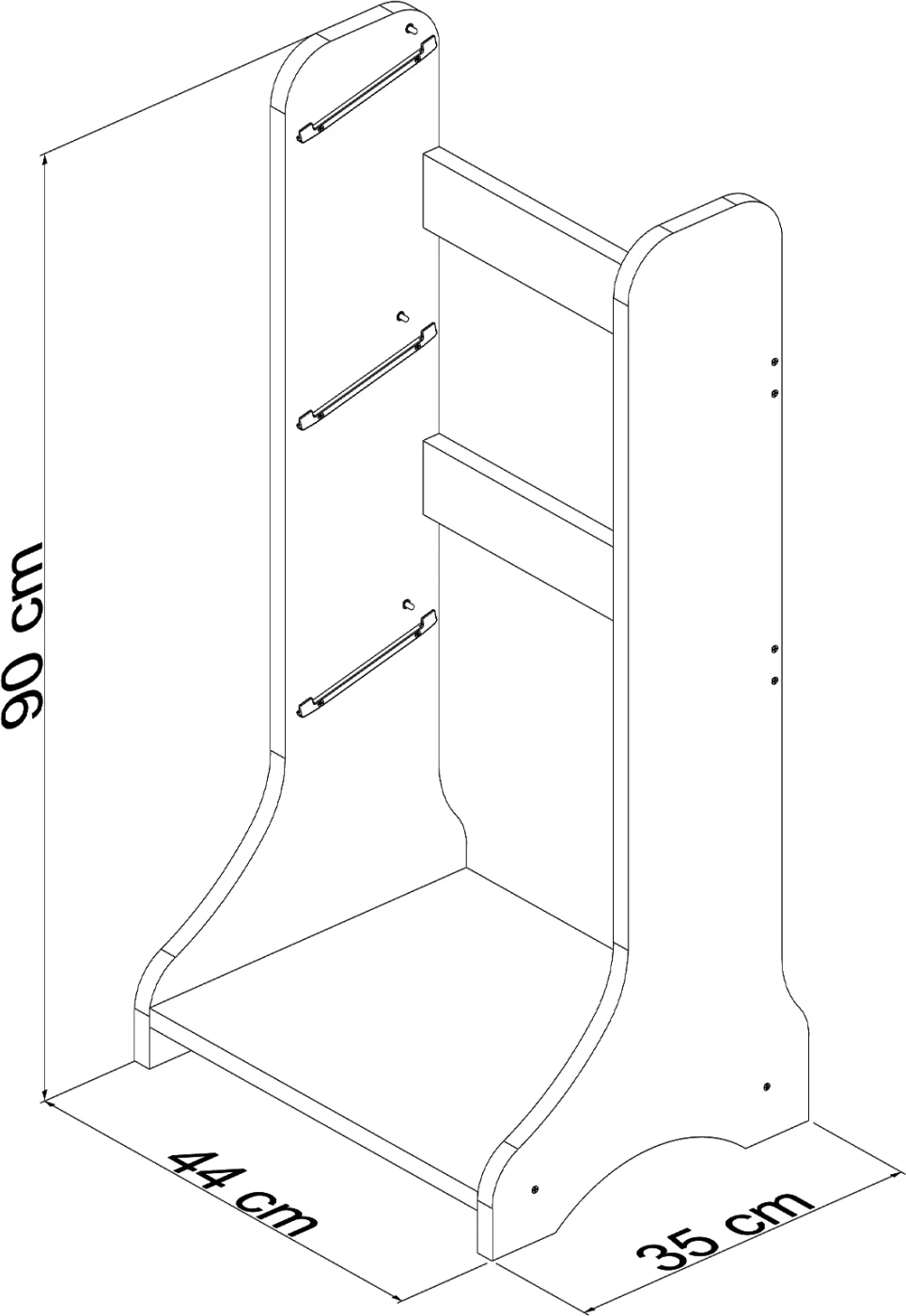 Pohištvo za shranjevanje FRED FH18207.01 iz bele melamine 44x35x90Hcm
