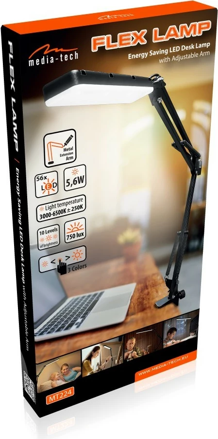 Namizna luč, Media-Tech FLEX LAMP MT224, LED, črna