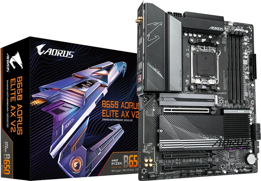 Matična plošča Gigabyte B650 AORUS ELITE AX V2, Socket AM5, DDR5, Wi‑Fi 6E, 2.5GbE LAN