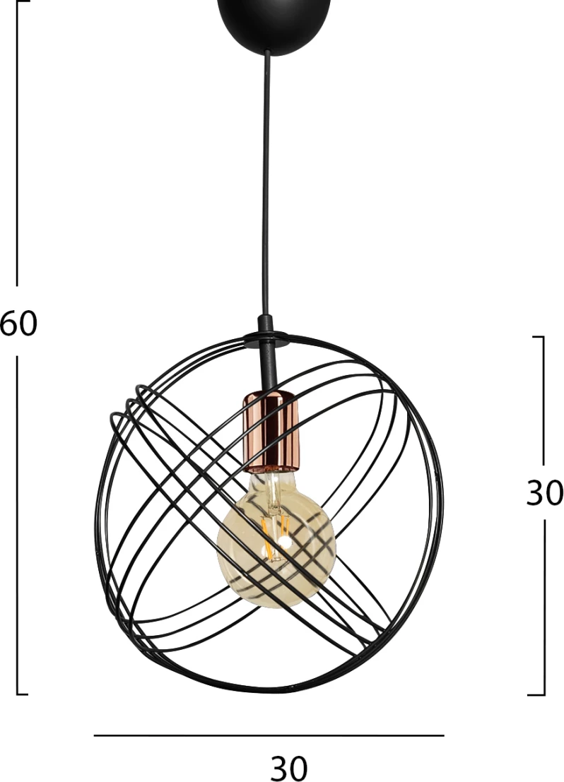 Kovinska stropna svetilka črne barve FH7505.01 30x60 cm