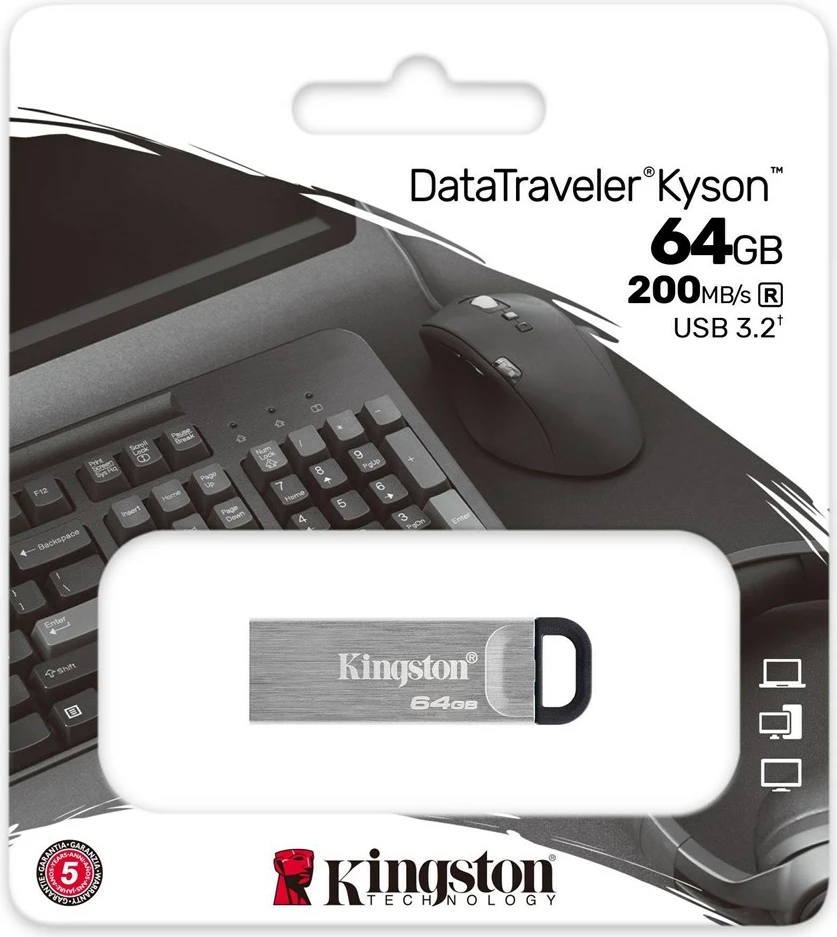 Flash pogon 64 GB, USB Type-A, srebrn Kingston