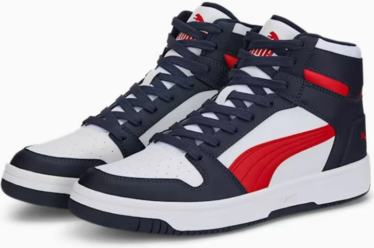 Superge za moške, bele z rdečimi in temno modrimi detajli, Puma