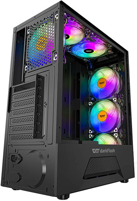 Računalniško ohišje, Mid Tower, ATX/M-ATX/ITX, kaljeno steklo, črno - Darkflash LEO