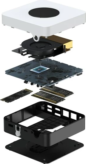 Mini računalnik CHUWI LarkBox X, Intel N N100, 12 GB RAM, 512 GB SSD, bel