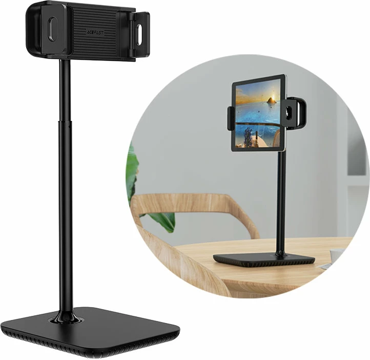 Teleskopski stalak za mizo Acefast E4 za telefon in tablico, 135–230 mm, 360°, črn